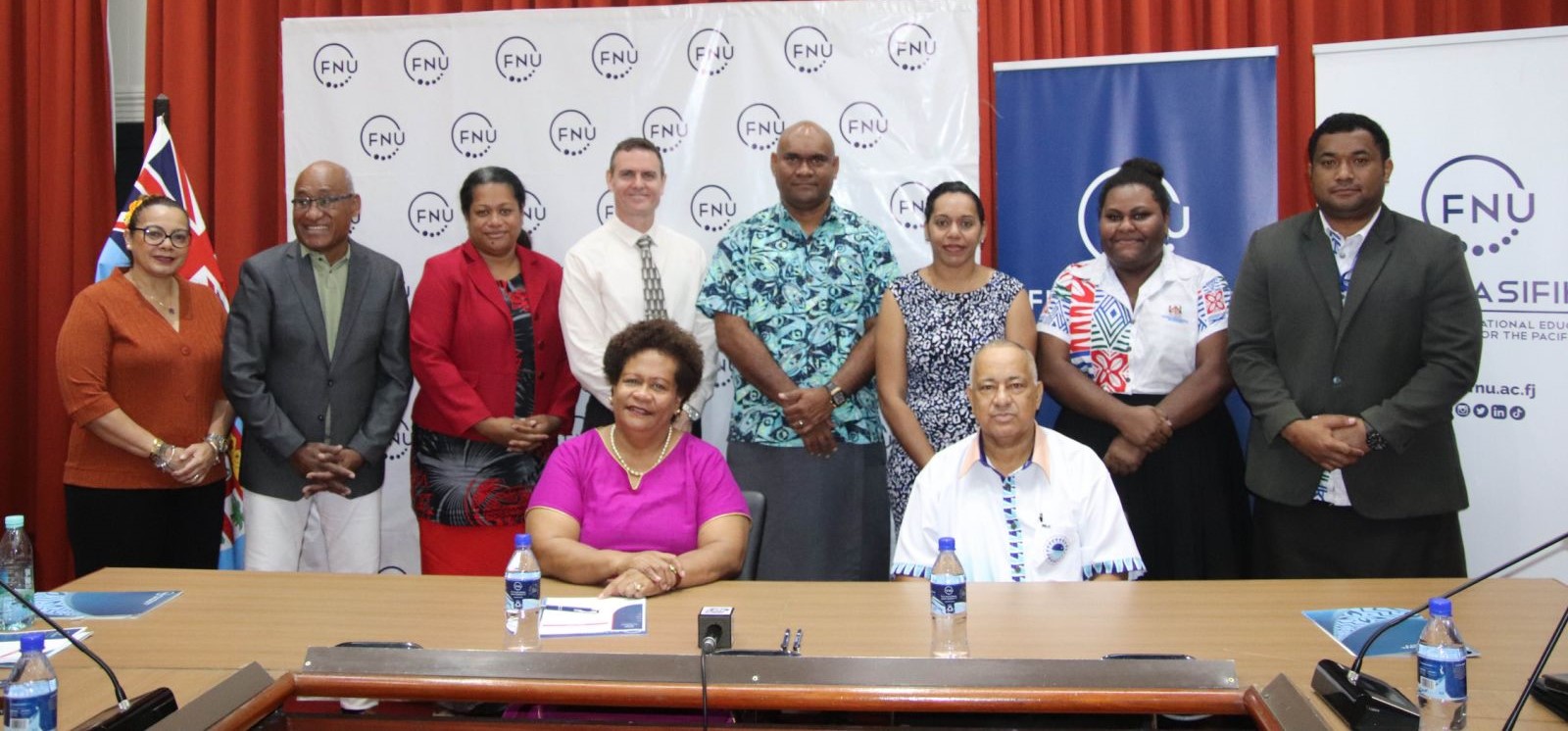 Members of FNU's Senior Leadership Team and Ministry of Home Affairs and Immigration with Vice-Chancellor, Professor Unaisi Nabobo-Baba and PS Mason Smith at the MOU signing