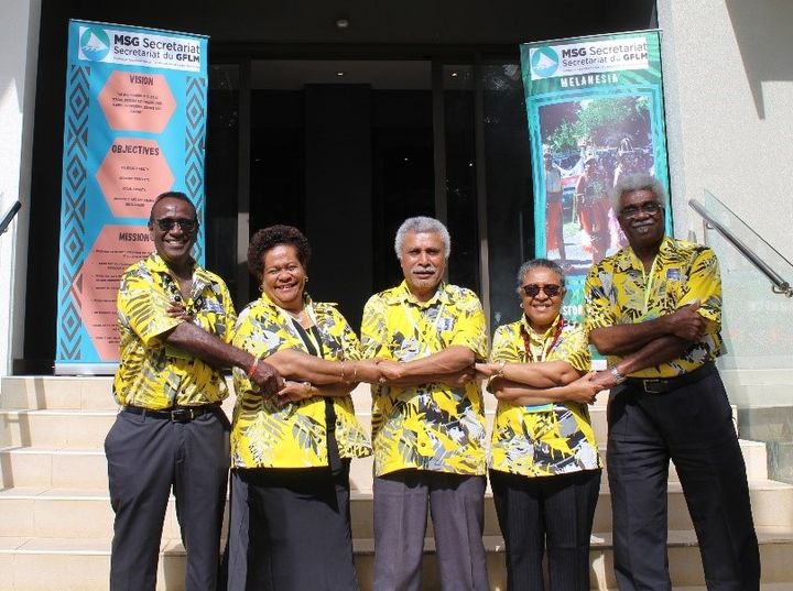 FNU Vice-Chancellor Professor Unaisi Nabobo-Baba (2nd from left) pictured with the heads of other Melanesian Nation Universities